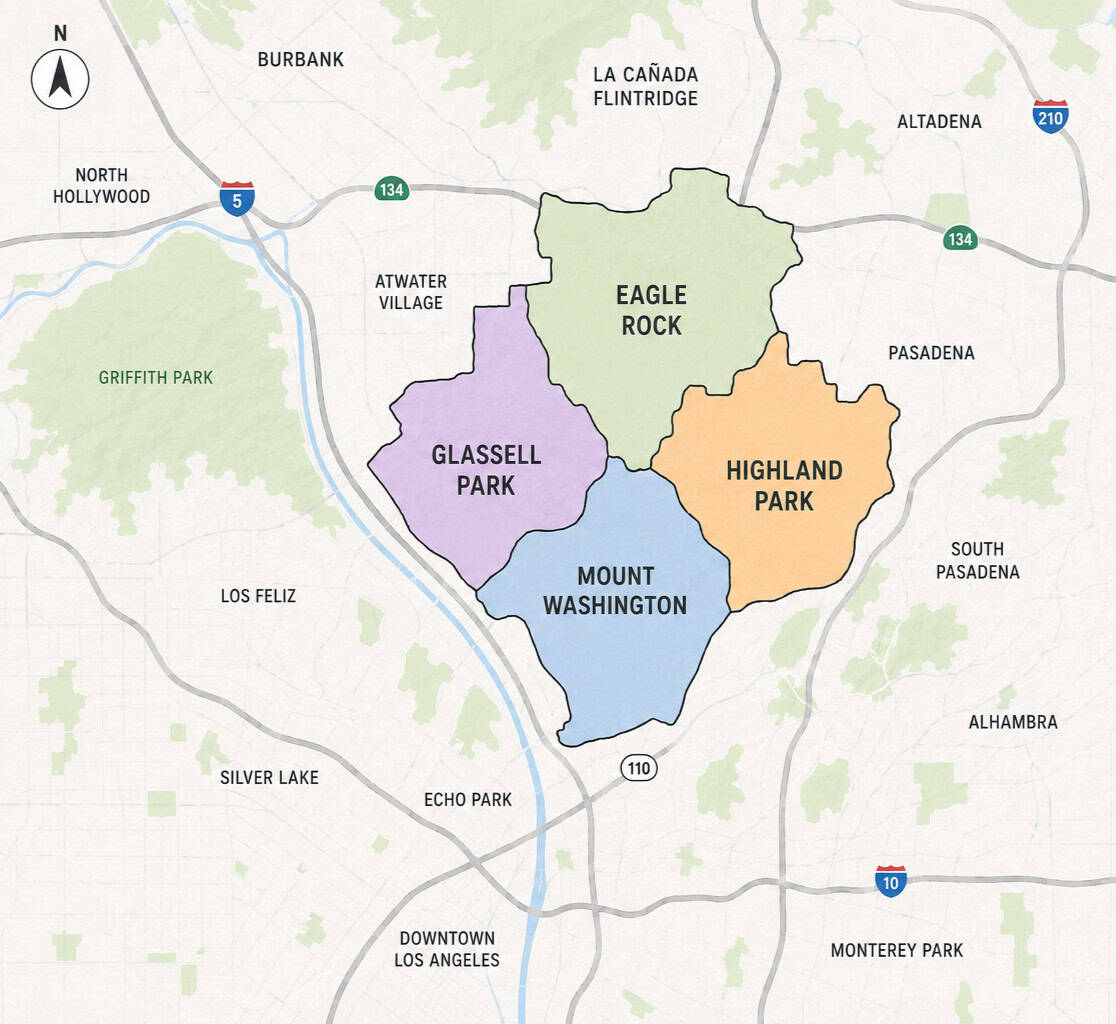 Northeast LA Map